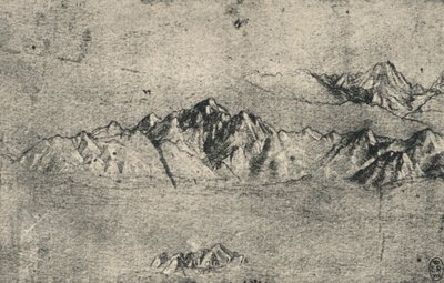 Studio delle catene montuose, c1480 1945 da Leonardo da Vinci
