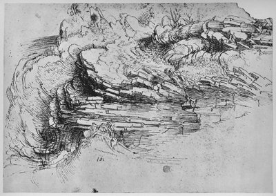 Studio delle formazioni rocciose, c1480 da Leonardo da Vinci