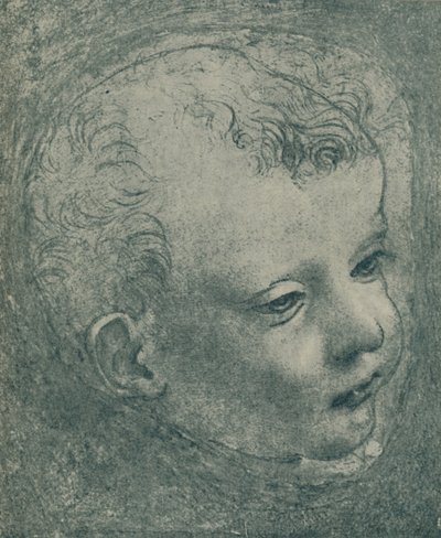 Studio della testa di un bambino da Leonardo da Vinci