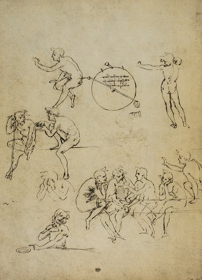 Studio di figure umane in diverse posizioni da Leonardo da Vinci