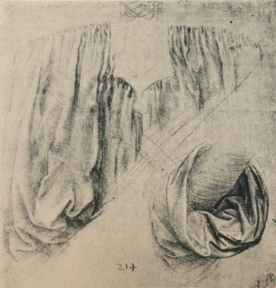 Studio del davanti di un vestito e di una manica, c1480 1945 da Leonardo da Vinci