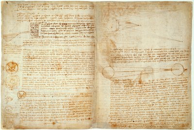 Codice Hammer o Codice Leicester, pagine 48-51, 1508-12 da Leonardo da Vinci