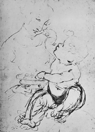 La Madonna e il Bambino con una ciotola di frutta, 1478 1945 da Leonardo da Vinci