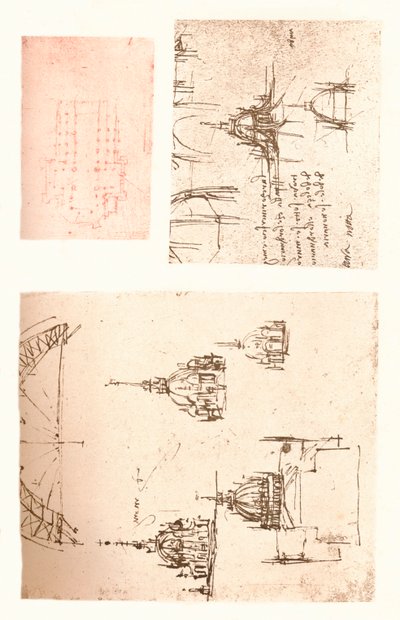 Tre disegni del Duomo di Milano, c1472-c1519 1883 da Leonardo da Vinci
