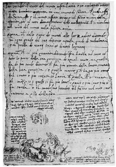Traiettorie di pietre lanciate e gocce, fine XV o inizio XVI secolo 1954 da Leonardo da Vinci