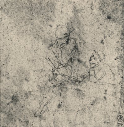 Due figure in conversazione, c1480 da Leonardo da Vinci