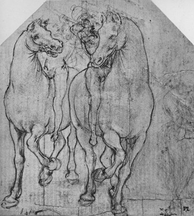 Due cavalieri, c1480, 1945 da Leonardo da Vinci