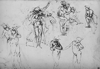 Vari gruppi e figure singole, c1480 da Leonardo da Vinci