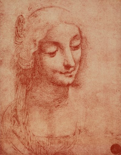 Volto di donna, disegno di Leonardo da Vinci. Gallerie dell