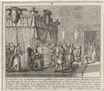 La morte di Pietro il Grande, 8 febbraio 1725 da Leonardus Schenk