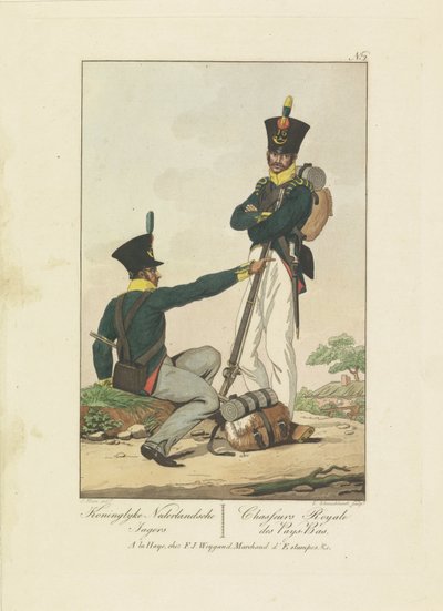 Due cacciatori, 1814-1818 da Leonardus Schweickhardt