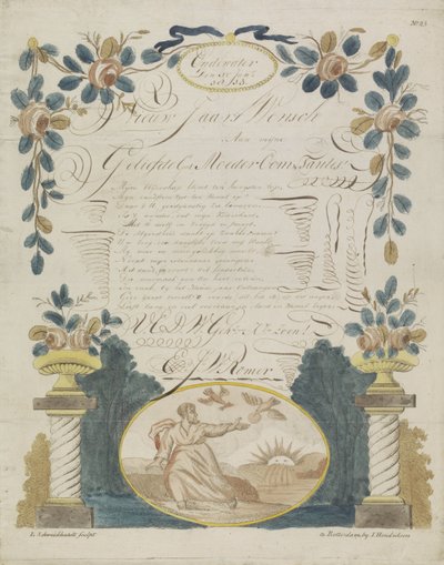 Lettera di desiderio con Elia nutrito dai corvi da Leonardus Schweickhardt