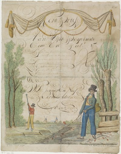 Lettera di desiderio con pescatori da Leonardus Schweickhardt