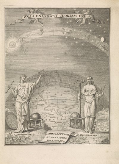 Astronomia e Geografia con strumenti di misura (Caeli anarrant gloriam dei Ps.10, Frontespizio per: 