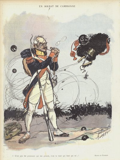 Un soldato di Cambronne. Illustrazione per Le Rire da Leonce Burret