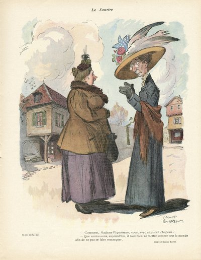 Illustrazione di Leonce Burret (1865-1915) in Le Smile, n. 19, 08/05/13 - Moda, Cappello da Leonce Burret