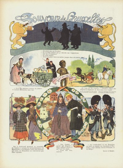 Souvenir di Bruxelles. Illustrazione per Le Rire da Leonce Burret