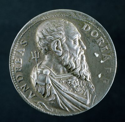 Medaglione ritratto di Andrea Doria (1466-1560) (recto), c.1541 (argento) da Leone Leoni