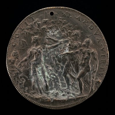 La Scelta di Ercole davanti al Parnaso: Il Ripido Sentiero della Virtù...[retro], 1548-1549 da Leone Leoni