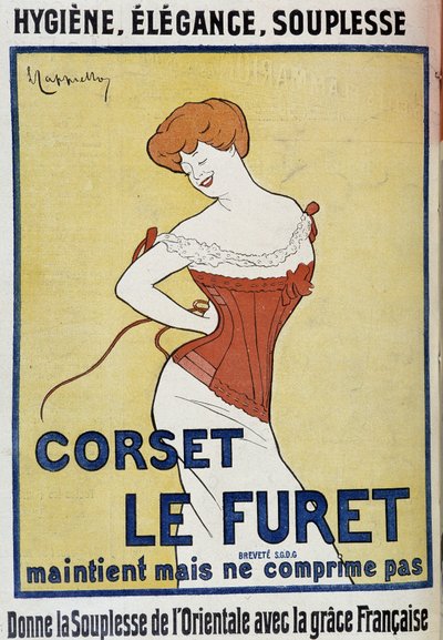 Pubblicità "corsetto Le Ferret" - di Leonetto Cappiello, in "Le Cri de Paris" da Leonetto Cappiello