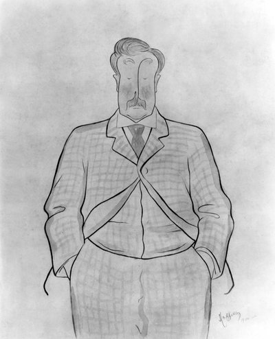 Alphonse Allais (1854-1905) giornalista e scrittore francese, disegno di Leonetto Cappiello da Leonetto Cappiello