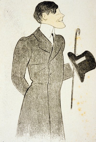 Francis de Croisset (1877-1937) autore drammatico coautore con Robert Deflers de "Le vigne del signore" amico di Marcel Proust. Disegno di Cappiello 1905 da Leonetto Cappiello