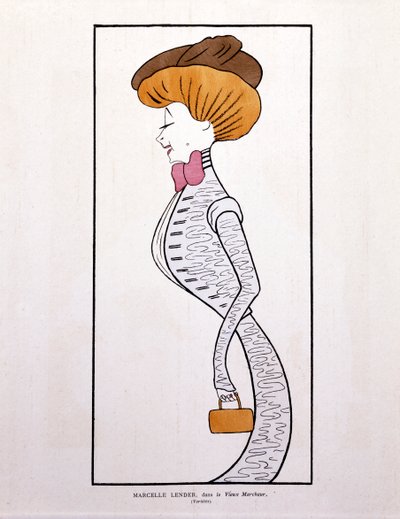 Marcelle Lender, in "Le Vieux Marcheur", fumetto da Leonetto Cappiello