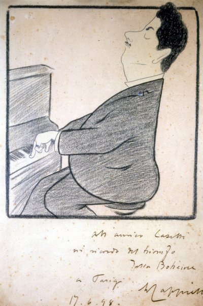 Ritratto di Giacomo Puccini (1858-1924), compositore italiano. Caricatura di Leonetto Cappiello. da Leonetto Cappiello