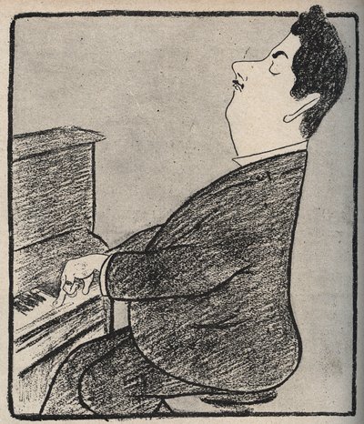 Ritratto di Giacomo Puccini, compositore italiano. Caricatura di Leonetto Cappiello - 1898 da Leonetto Cappiello