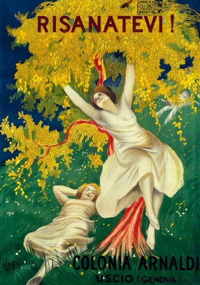 Poster pubblicitario della Colonia Arnaldi a Uscio (Genova) da Leonetto Cappiello