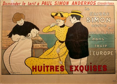 Poster pubblicitario per la vendita di ostriche, di Leonetto Cappiello da Leonetto Cappiello