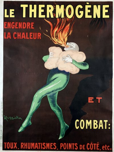 Il termogeno genera calore e combatte tosse, reumatismi, punti laterali ecc: poster di Leonetto Cappiello (1875-1942) da Leonetto Cappiello