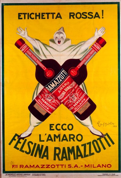 Poster per la bevanda Amaro Felsina Ramazzotti da Leonetto Cappiello