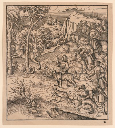 Caccia al cervo, da "Der Weisskunig" da Leonhard Beck