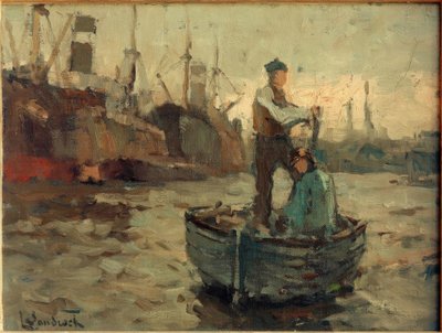 Due uomini in una barca a vela che remano da Leonhard Sandrock