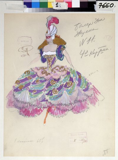 Costume per "Don Giovanni" di Wolfgang Amadeus Mozart, 1914 da Leonid Mihhaylovich Brailovsky