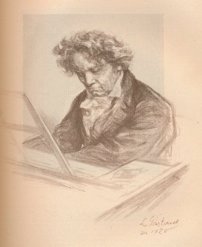 Ritratto di Beethoven, 1920 da Leonid Osipovic Pasternak