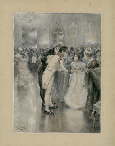 Natasha al suo primo ballo. Illustrazione per il romanzo Guerra e Pace di Lev Tolstoj, 1893 da Leonid Osipovich Pasternak