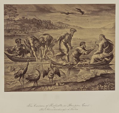 Il cartone animato di Raffaelle a Hampton Court. Il miracoloso pescaggio dei pesci. da Leonida Caldesi