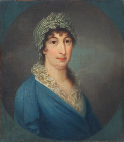 Dama in abito blu da Leopold Blonder