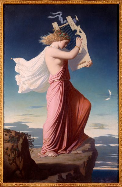 Ritratto della poetessa greca Saffo che suona la lira da Leopold Burthe