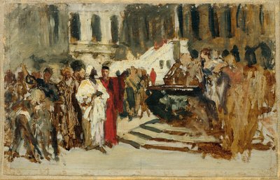 Schizzo per il dipinto "Mercanti arabi a Venezia" da Leopold Carl Muller