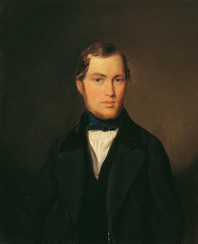 Giovane uomo con cravatta blu da Leopold Fertbauer