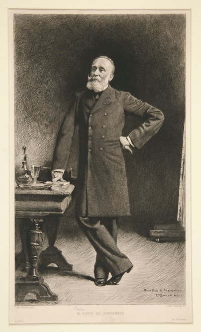 Ritratto di Pierre Puvis de Chavannes da Leopold Flameng