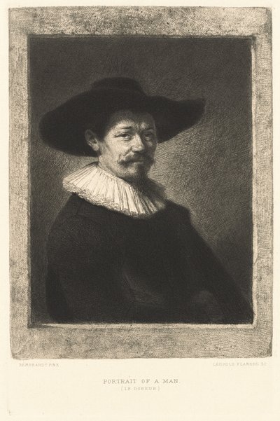 Ritratto di un uomo (Le Doreur) da Leopold Flameng after Rembrandt van Rijn