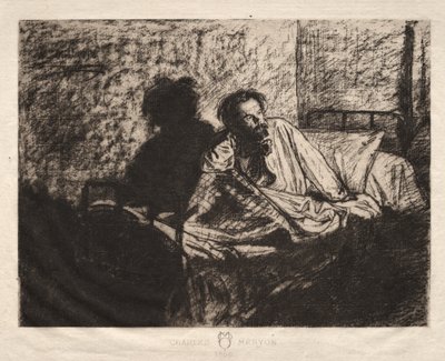 Ritratto di Meryon seduto a letto da Leopold Fleming