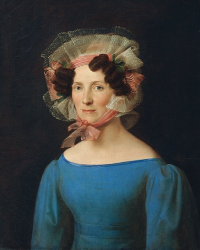 Signora in abito blu da Leopold Kupelwieser