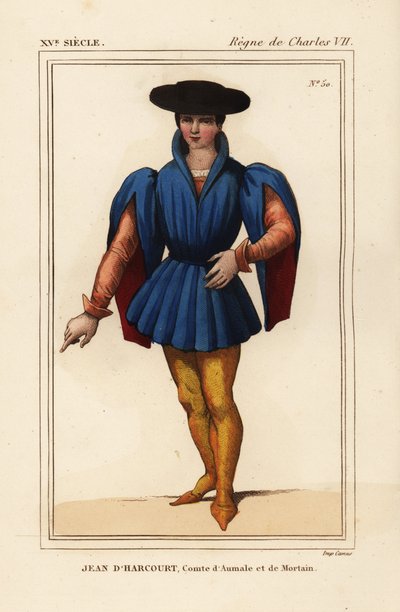 Jean VIII di Harcourt, cavaliere francese, Conte di Aumale e Mortain da Leopold Massard