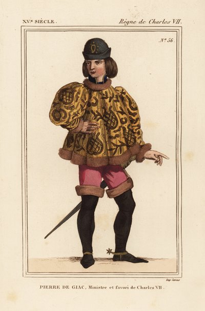 Pierre de Giac, Ciambellano del Re Carlo VII dal 1377-1426. Eseguito per annegamento a Dun-Le-Roi da Leopold Massard