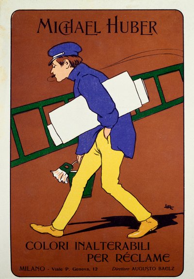 Poster pubblicitario per i colori di Michael Huber da Leopoldo Metlicovitz